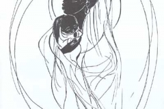 Mother and ChildIndividual card (blank inside) in black ink on card stock with white envelope. Size 5x7.