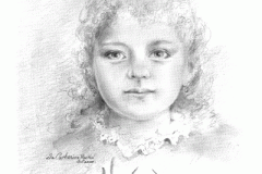 Therese<br>Print of original drawing, in black and white on off-white linen cover paper. Print comes in two sizes, 3 3/4 x 5 1/2 and 7 x 10.