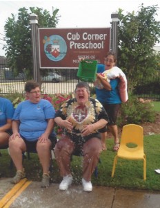 Sister Gwen Grillot, O. Carm. getting "iced" for ALS!